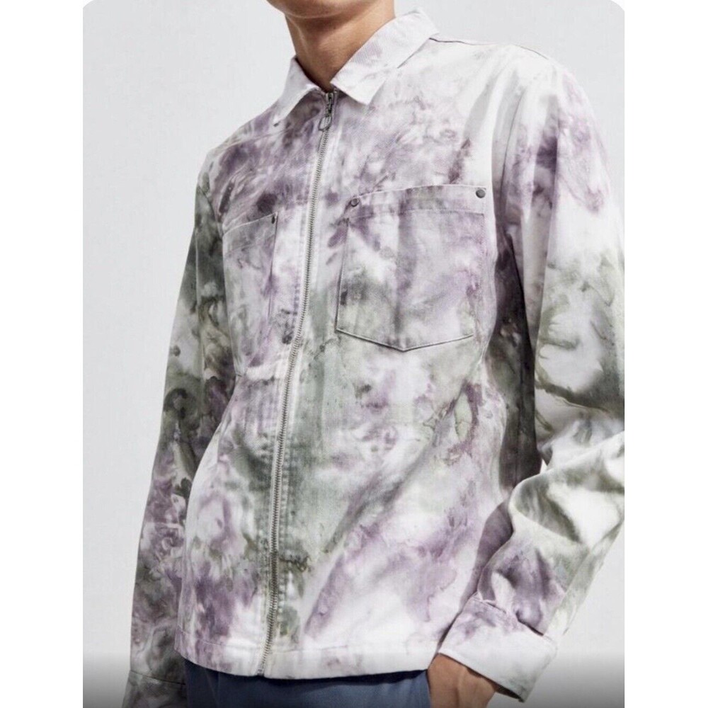 Urban Outfitters Tie Dye Lightweight Jacket Canvas Zip-Up Size Medium Multicolor
